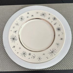 Set of 12 Silver Plastic Charger Plates